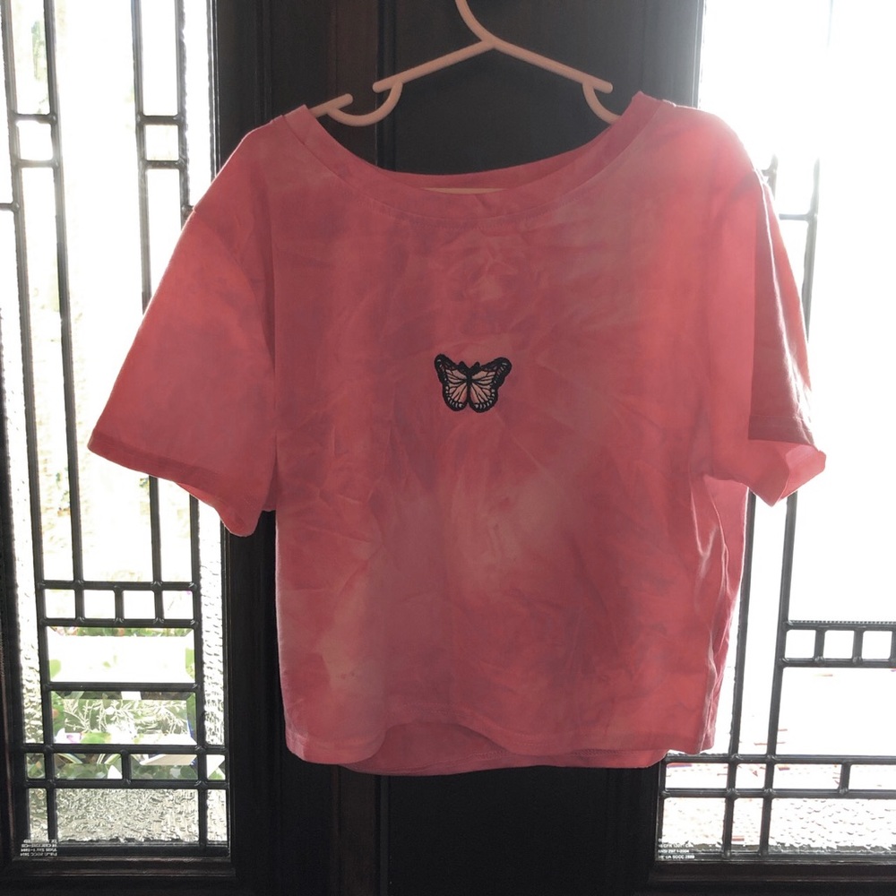 Pink Butterfly crop top!